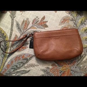 Cognac Coach Wristlet